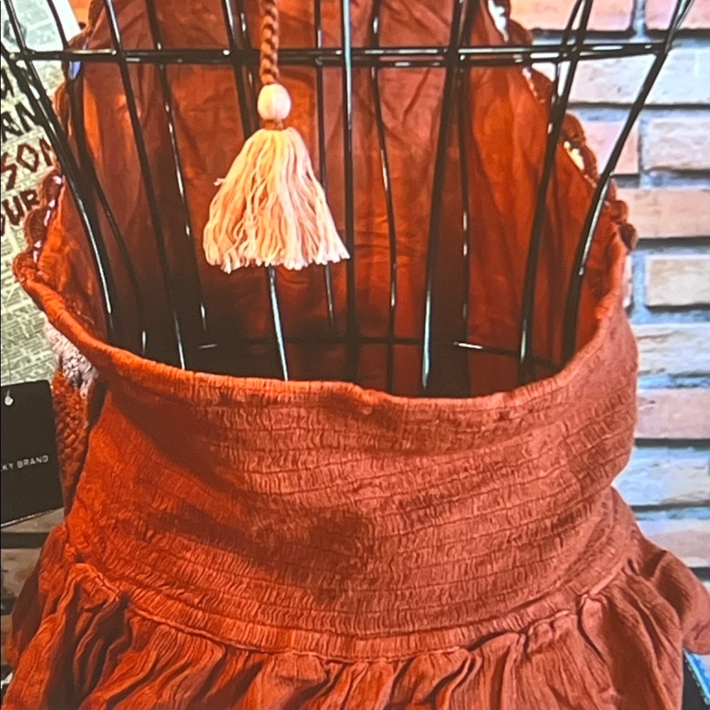 🎽 Lucky Brand Crochet Halter Top – Cinnamon – Sz Large NWT / O - Picture 7 of 7